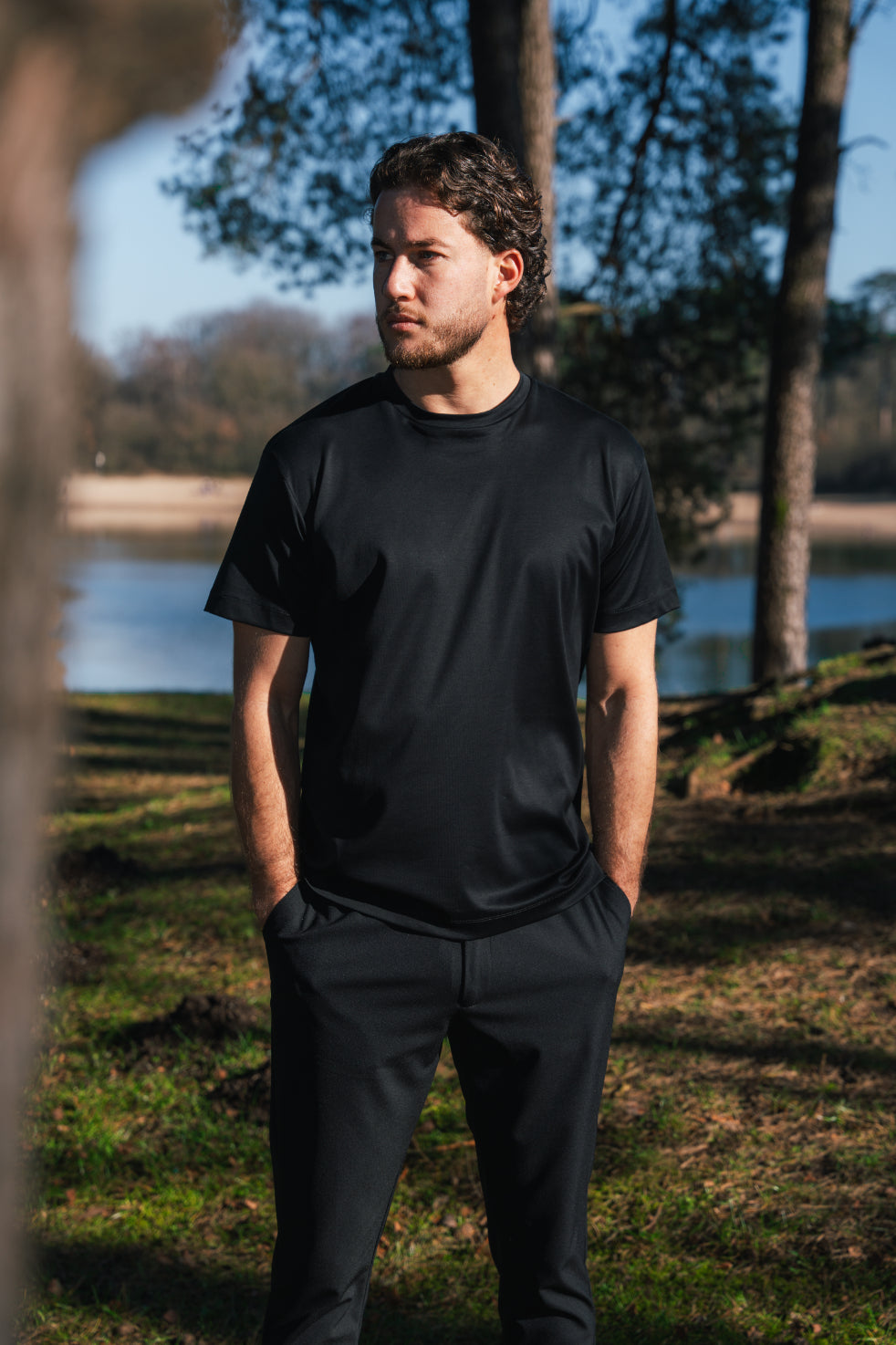 DOUBLE MERCERIZED T-SHIRT - BLACK