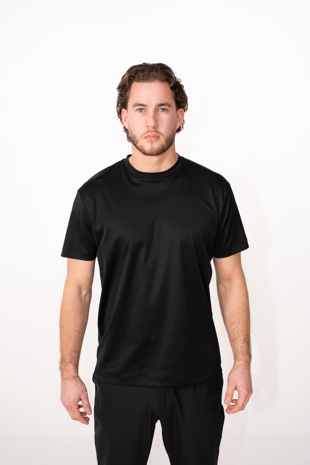 DOUBLE MERCERIZED T-SHIRT - BLACK
