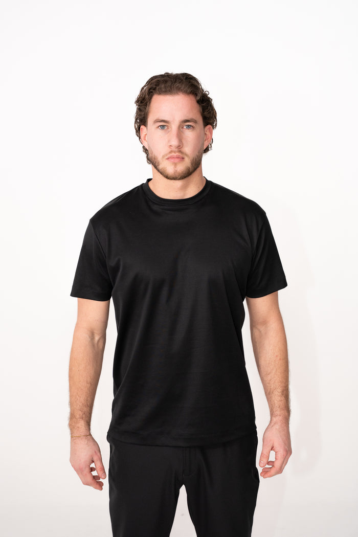 DOUBLE MERCERIZED T-SHIRT - BLACK